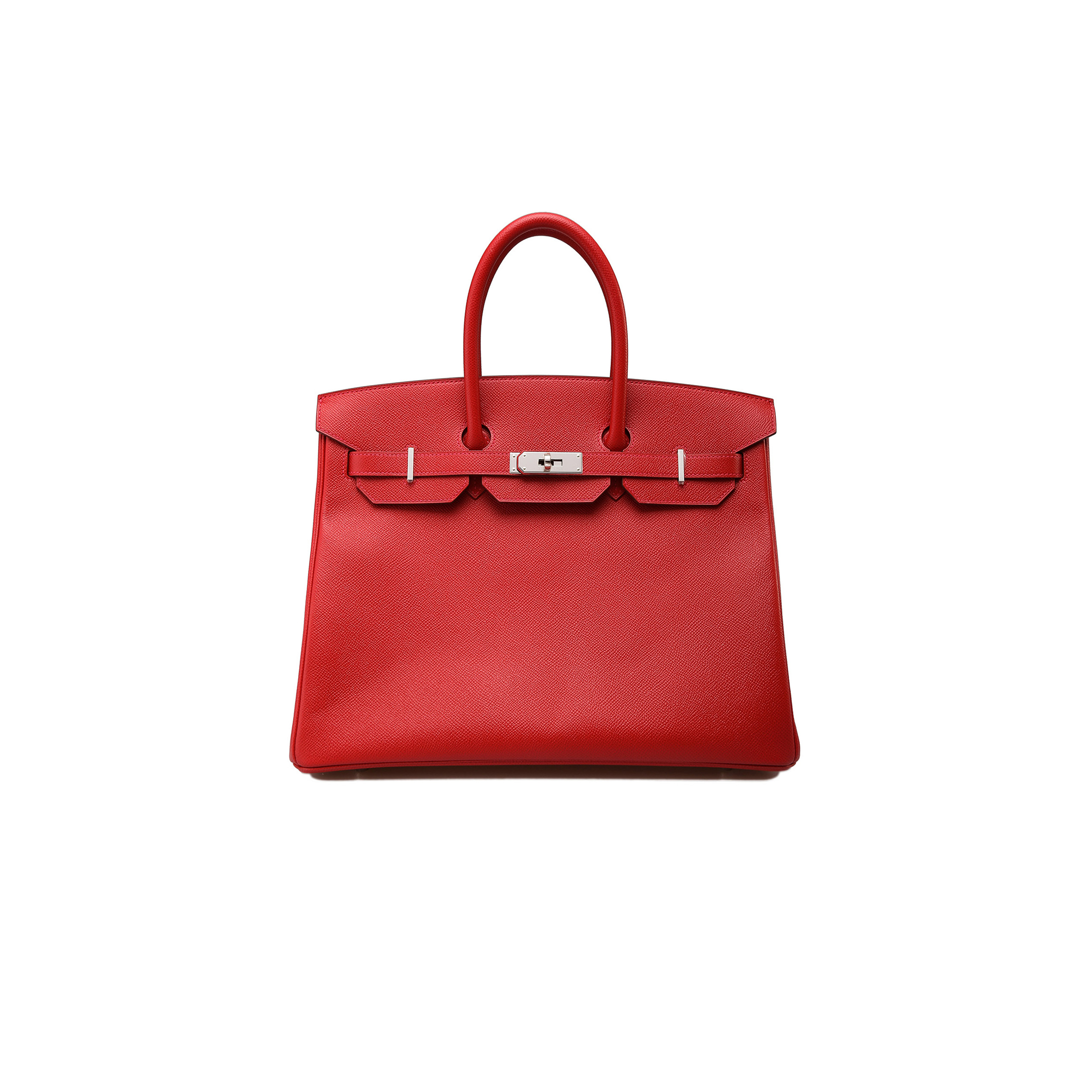 H**mes master birkin 35 swift leather red silver buckle h049362cc02 (35*25*18cm)